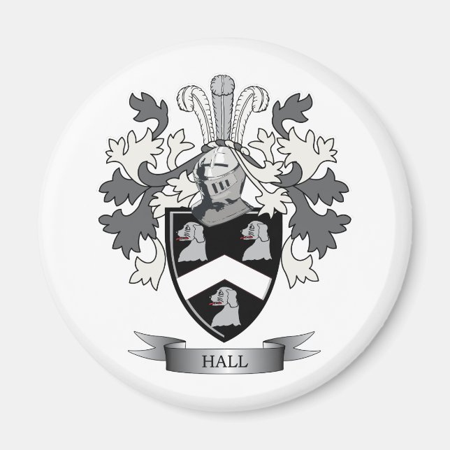 Hall Family Crest Coat of Arms Magnet (Front)