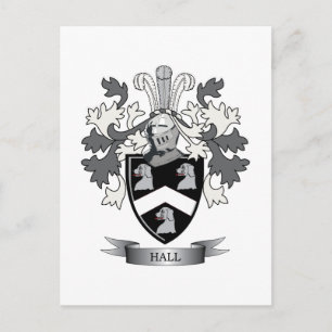 Hall Family Crest Coat of Arms Postcard