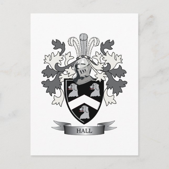 Hall Family Crest Coat of Arms Postcard (Front)