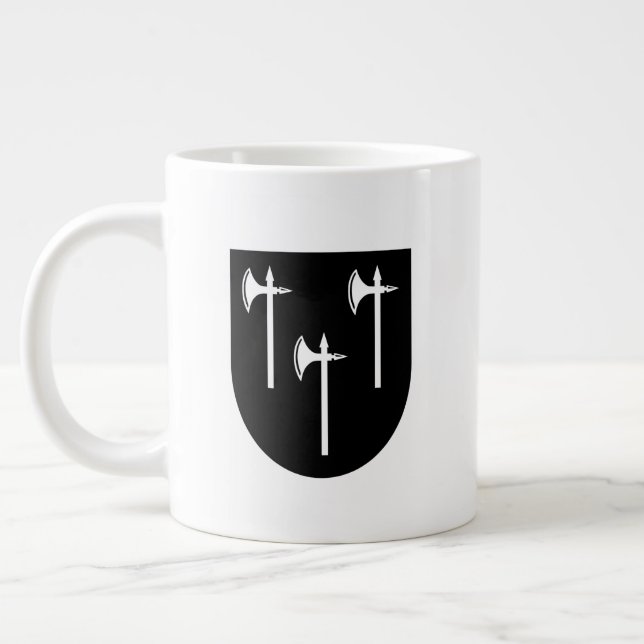 Hall Family Crest Large Coffee Mug (Left)