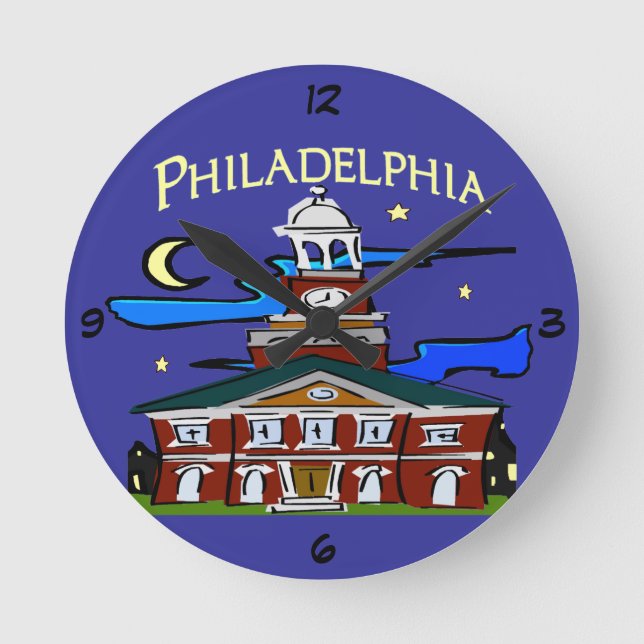 Hall in Philly Round Clock (Front)