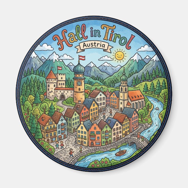 Hall in Tirol Austria Magnet (Front)