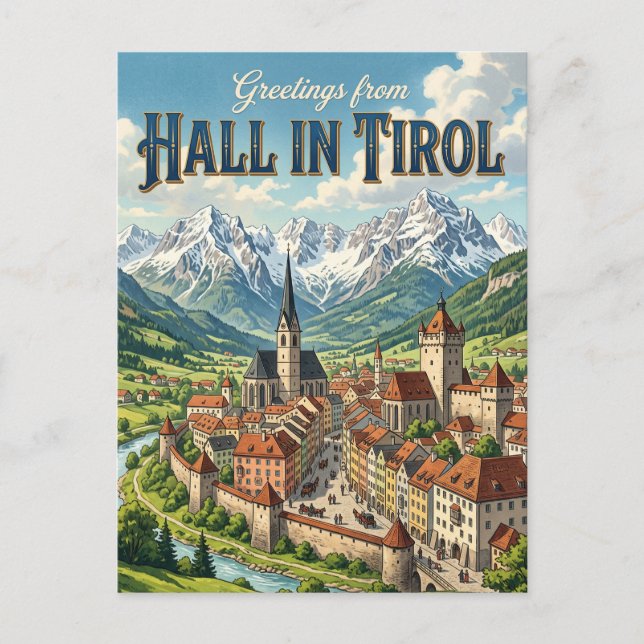 Hall in Tirol Austria Postcard (Front)