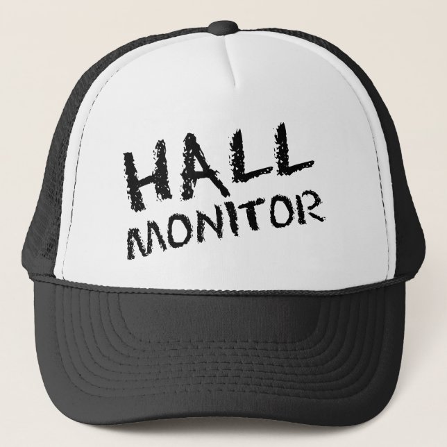 Hall Monitor Black Trucker Hat (Front)