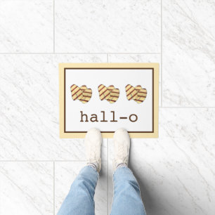 Hall-o Hi Hello Halloumi Cheese Funny Kitchen Doormat