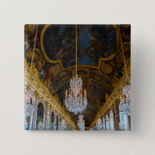 Hall of Mirrors in the Chateau de Versailles 15 Cm Square Badge