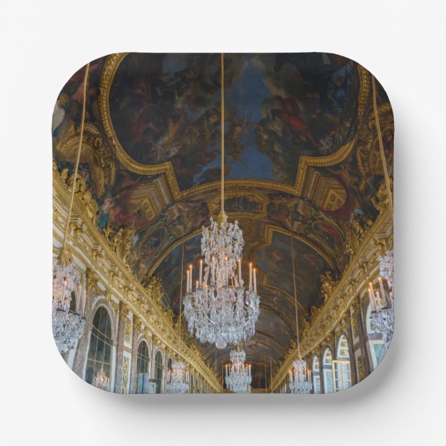 Hall of Mirrors in the Chateau de Versailles Paper Plate (Front)
