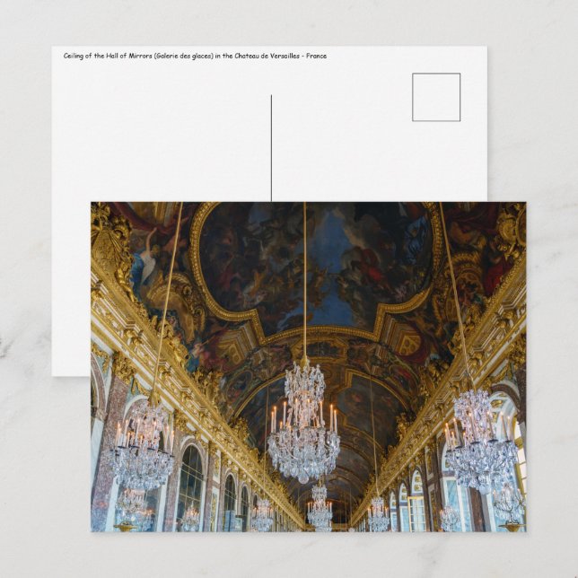 Hall of Mirrors in the Chateau de Versailles Postcard (Front/Back)