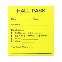 Hall Pass Pad