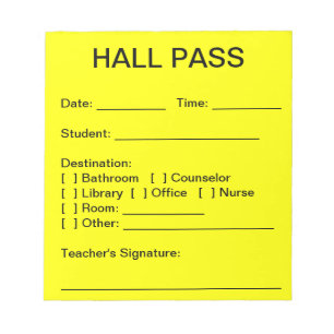 Hall Pass Pad