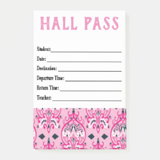 Hall Pass Post-it Notes