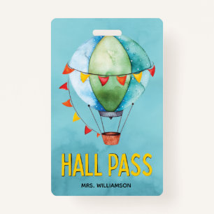 Hall Pass School Teacher Colorful Classroom ID Badge