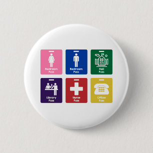 Hall Passes for the Elementary Classroom 6 Cm Round Badge