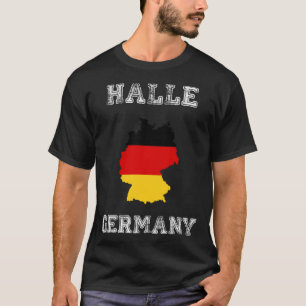 Halle Germany Vintage Germany Flag Map T-Shirt