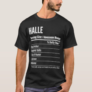 Halle Nutritional Facts Serving Size Calories T-Shirt