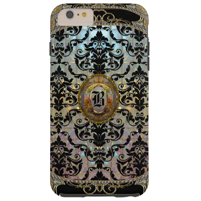 Halleesham Elegant Damask Monogram Plus Case-Mate iPhone Case | Zazzle