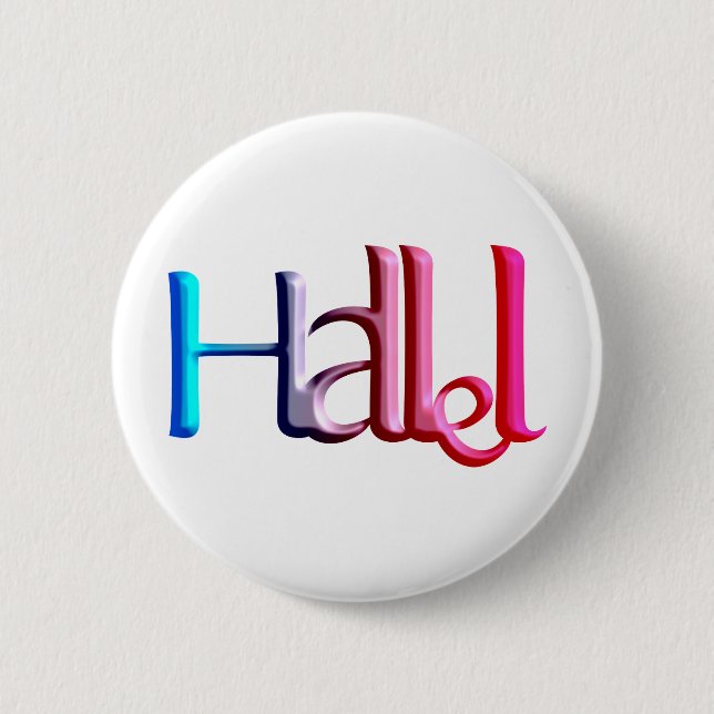 Hallel.png 6 Cm Round Badge (Front)