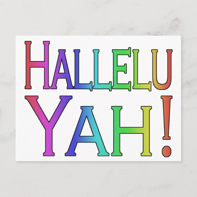 Hallelu Yah! (rainbow) Postcard (Front)