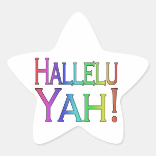 Hallelu Yah! (rainbow) Star Sticker