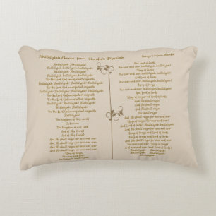 Hallelujah Chorus from Handel's Messiah Goldtone Decorative Cushion