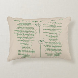 Hallelujah Chorus from Handel's Messiah Green Decorative Cushion