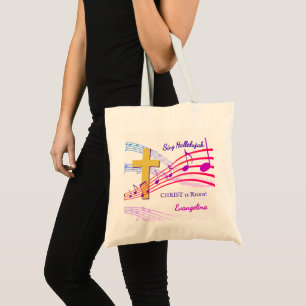 HALLELUJAH CHRIST IS RISEN Custom Christian Easter Tote Bag
