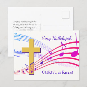 HALLELUJAH CHRIST IS RISEN Easter Postcard