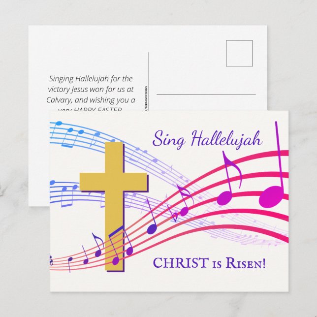 HALLELUJAH CHRIST IS RISEN Easter Postcard (Front/Back)