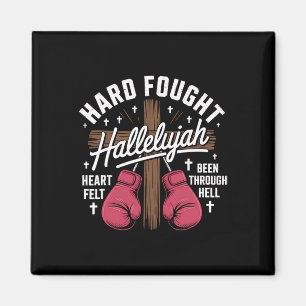 Hallelujah Christian Boxing Gloves Cross Heartfelt Magnet