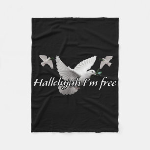 Hallelujah I'm Free Sticker Fleece Blanket