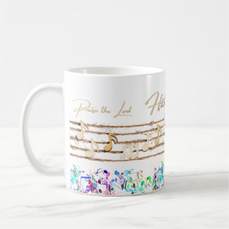 "Hallelujah Praise the Lord" Music Note Design Mug