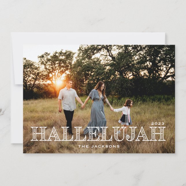 Hallelujah Religious Christmas Holiday Card (Front)