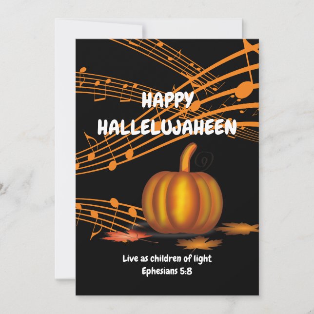 HALLELUJAHEEN | Christian | Halloween Holiday Card (Front)