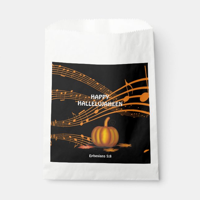 HALLELUJAHEEN | Pumpkin | Christian Halloween Favour Bags (Front)