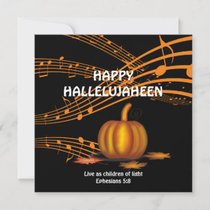 HALLELUJAHEEN   Pumpkin   Christian Halloween Holiday Card