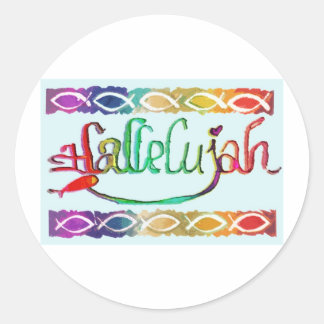 hallelujahFISH.jpg Classic Round Sticker