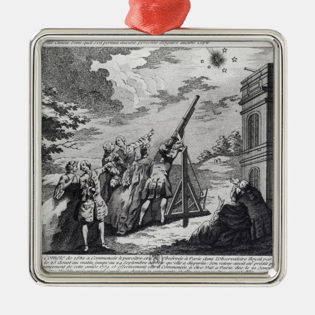 Halley's Comet Observed in 1759 by Cassini III Metal Tree Decoration (Front)
