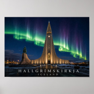 Hallgrímskirkja Church Reykjavík Iceland A4 Poster