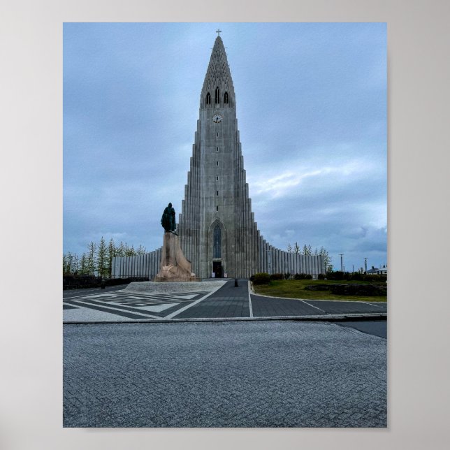 Hallgrimskirkja Church Reykjavik Iceland Photo Poster (Front)