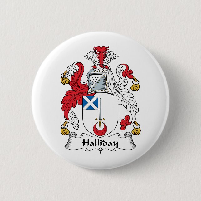 Halliday Family Crest 6 Cm Round Badge (Front)