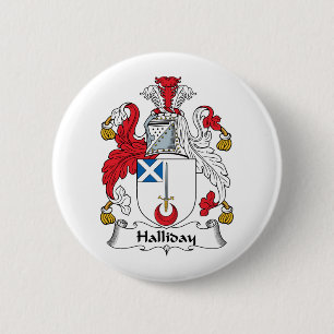Halliday Family Crest 6 Cm Round Badge