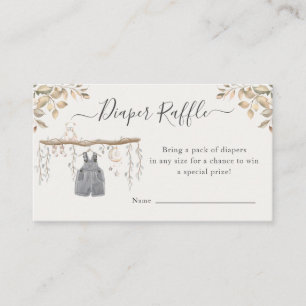 Hallo Baby Shower Boho Clothes Boy Diaper Raffle Enclosure Card
