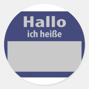 hallo, ich heisse symbol classic round sticker