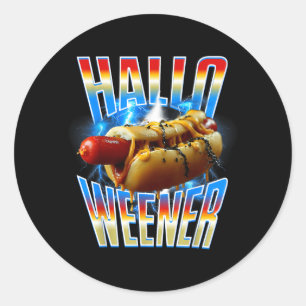 Hallo Weener S Funny Bootleg S Hotdog Halloween Classic Round Sticker
