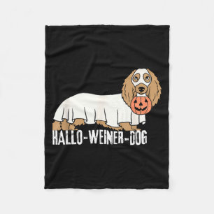 Hallo-Weiner-Dog Dachshund Halloween Dog Fleece Blanket