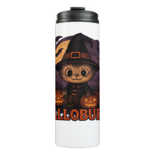 Hallobubu Halloween Cute & Spooky Witch Cat T-Shir Thermal Tumbler
