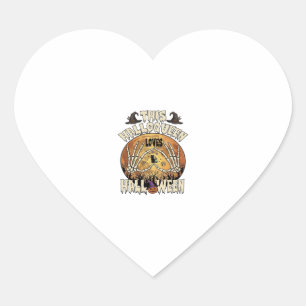 Halloqueen Loves Halloween Skeleton Hands Black Ca Heart Sticker