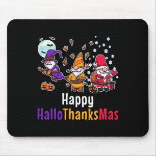 Hallothankmas Gnomes Halloween Thanksgiving Christ Mouse Mat