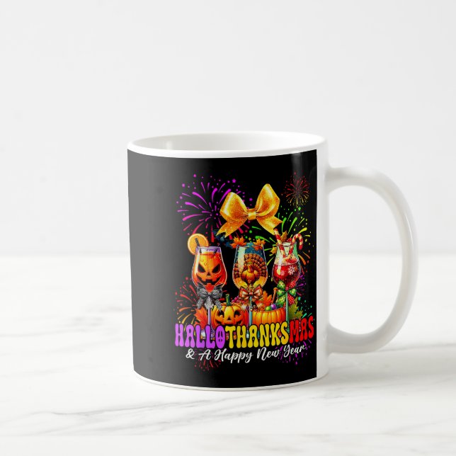 Hallothanksmas &amp; A Happy New Year Fireworks Wi Coffee Mug (Right)
