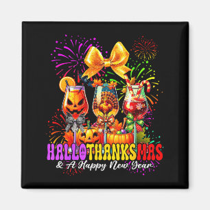 Hallothanksmas &amp; A Happy New Year Fireworks Wi Magnet